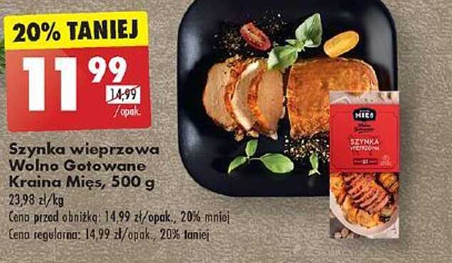 Szynka wieprzowa Wolno Gotowane Kraina Mięs, 500 g