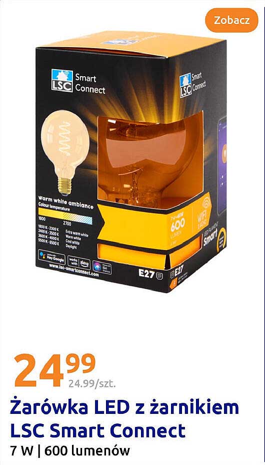 Żarówka LED z żarnikiem LSC Smart Connect