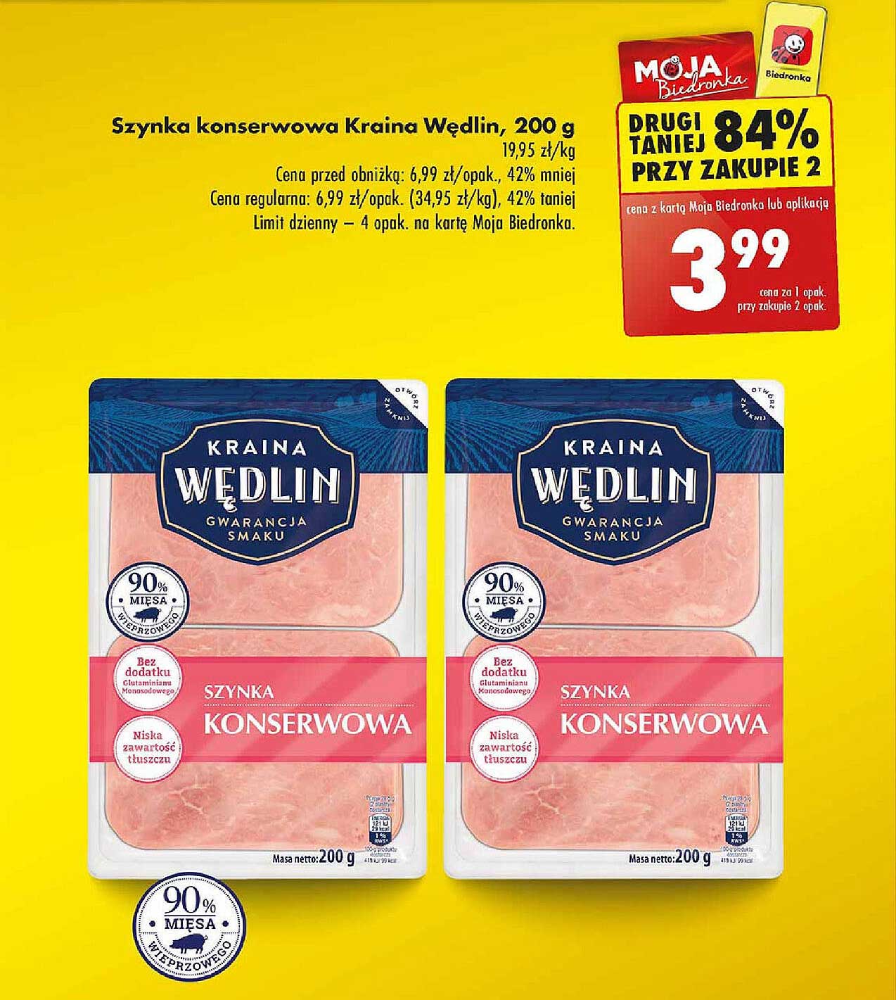 Szynka konserwowa Kraina Wędlin, 200 g