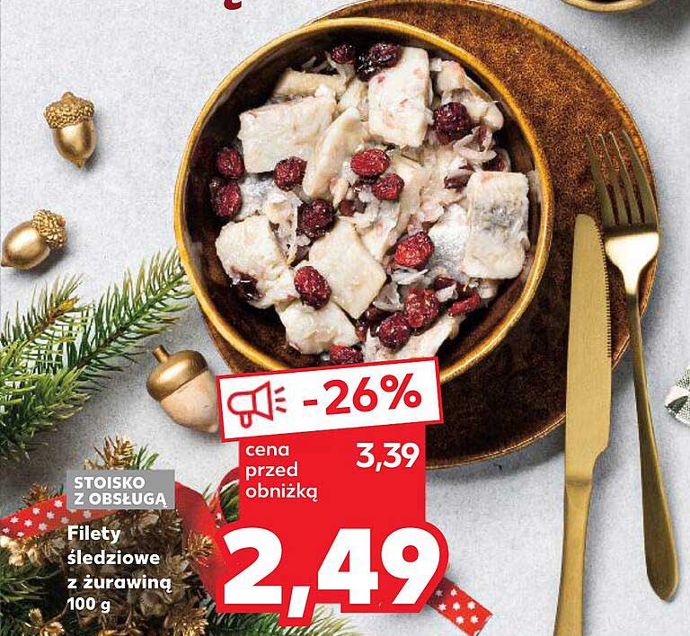 Filety śledziowe z żurawiną
