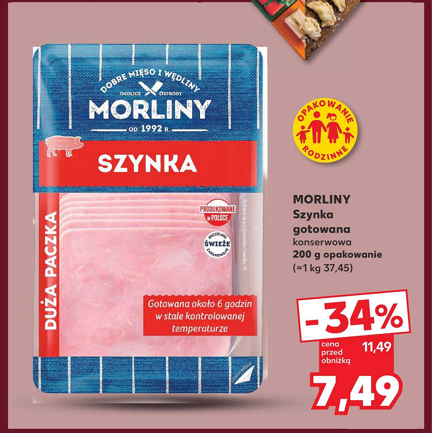 MORLINY Szynka gotowana konserwowa