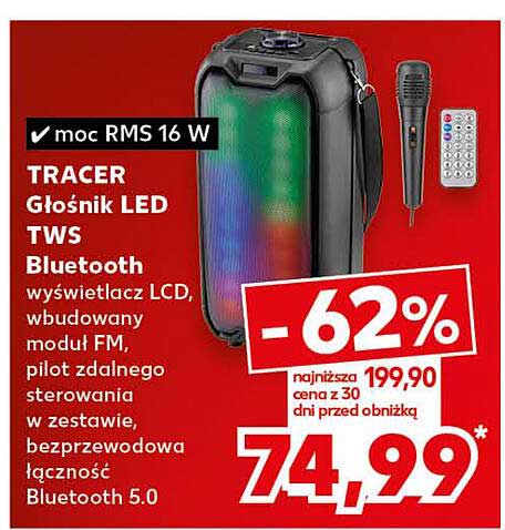 TRACER Głośnik LED TWS Bluetooth