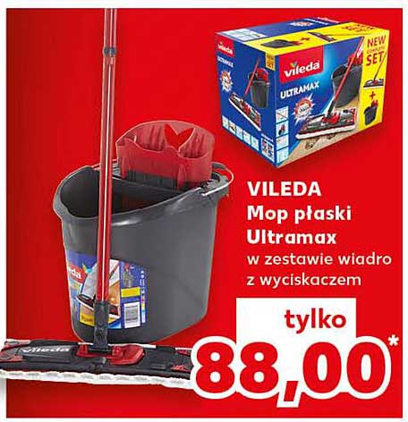 VILEDA Mop płaski Ultramax w zestawie wiadro z wyciskaczem