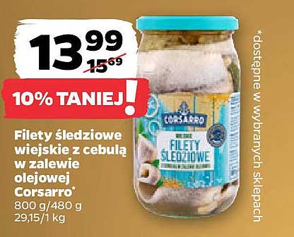 Filety śledziowe wiejskie z cebulą w zalewie olejowej Corsarro*