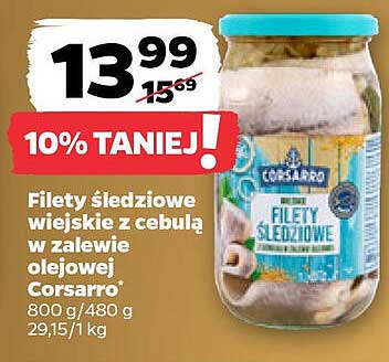 Filety śledziowe wiejskie z cebulą w zalewie olejowej Corsarro*