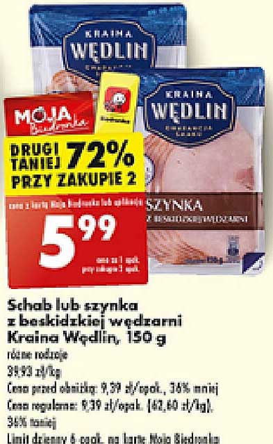 Schab lub szynka z bądzkidzkiej wędzarni Kraina Wędlin