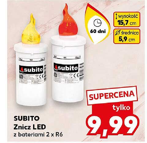 SUBITO Znicz LED z bateriami 2 x R6