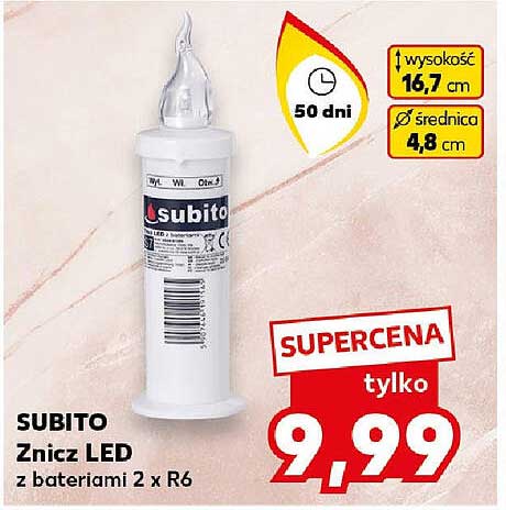 SUBITO Znicz LED z bateriami 2 x R6