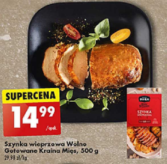 Szynka wieprzowa Węglowa Gotowane Kraina Mięsa, 500 g