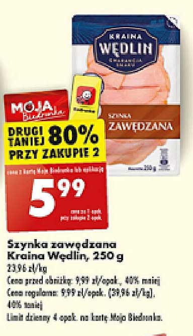 Szynka zawędzana Kraina Wedlin, 250 g