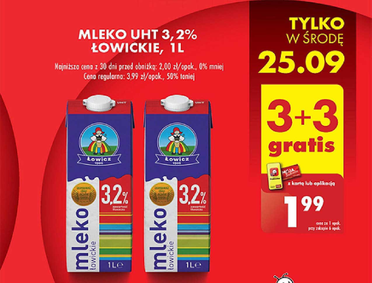 MLEKO UHT 3,2% ŁOWICKIE, 1L