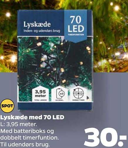 Lyskæde med 70 LED