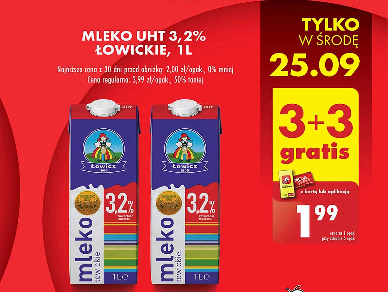MLEKO UHT 3,2% ŁOWICKIE, 1L