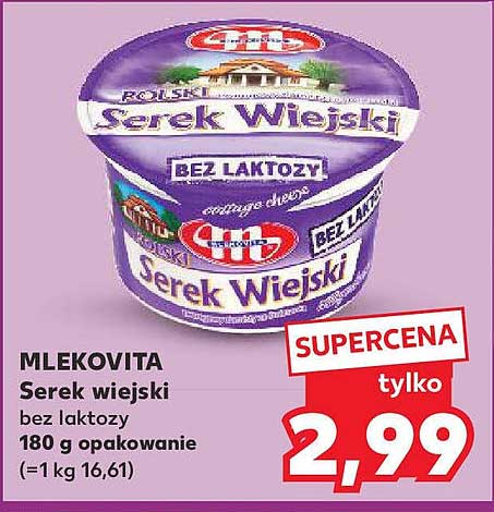 MLEKOVITA Serek wiejski bez laktozy