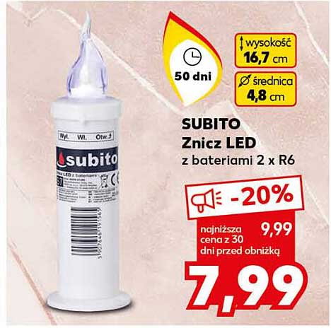 SUBITO Znicz LED z bateriami 2 x R6