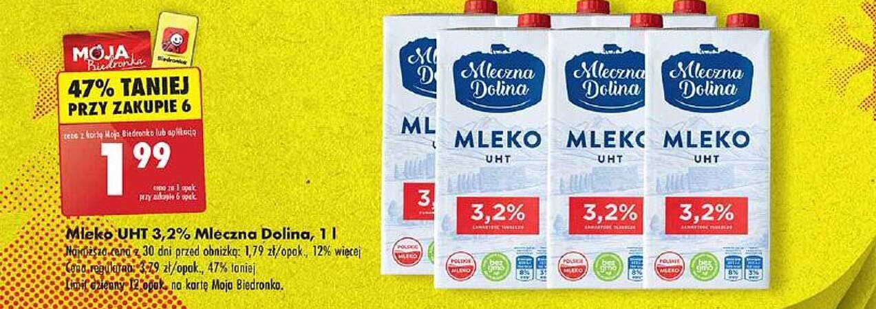 Mleko UHT 3,2% Mleczna Dolina, 1 l