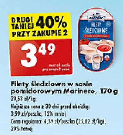 Filety śledziowe w sosie pomidorowym Marinero