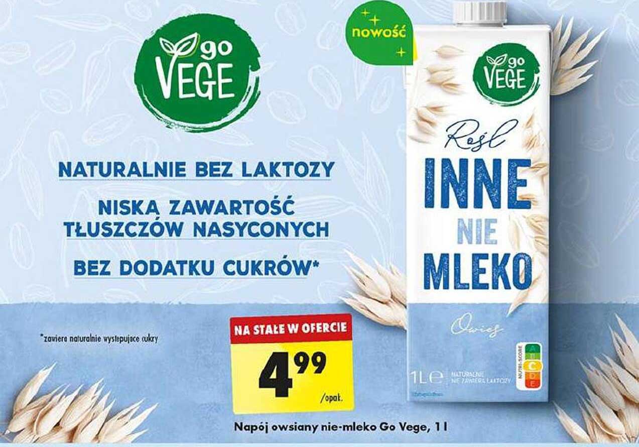 Napój owsiany nie-mleko Go Vege 1l