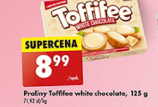 Praliny Toffifee white chocolate, 125 g