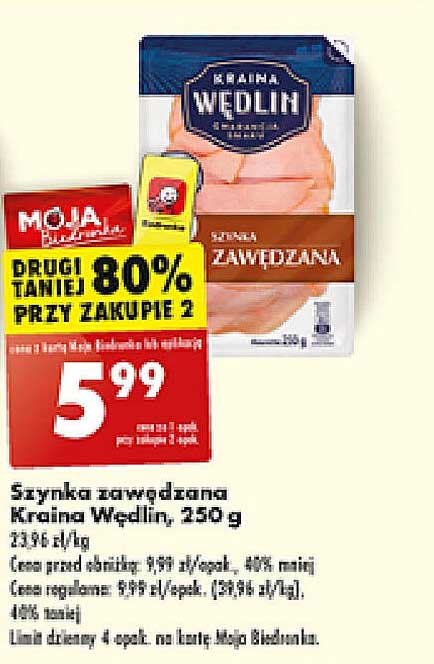 Szynka zawiędzana Kraina Wedlin, 350 g