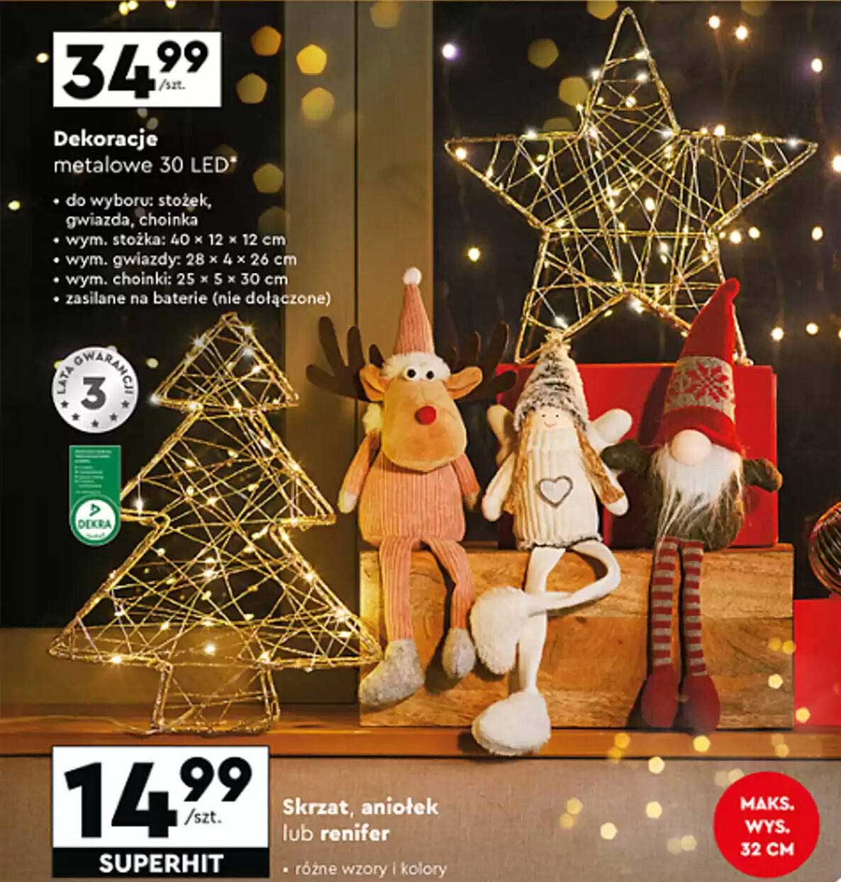 Dekoracje metalowe 30 LED