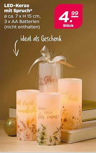 LED-Kerze mit Spruch