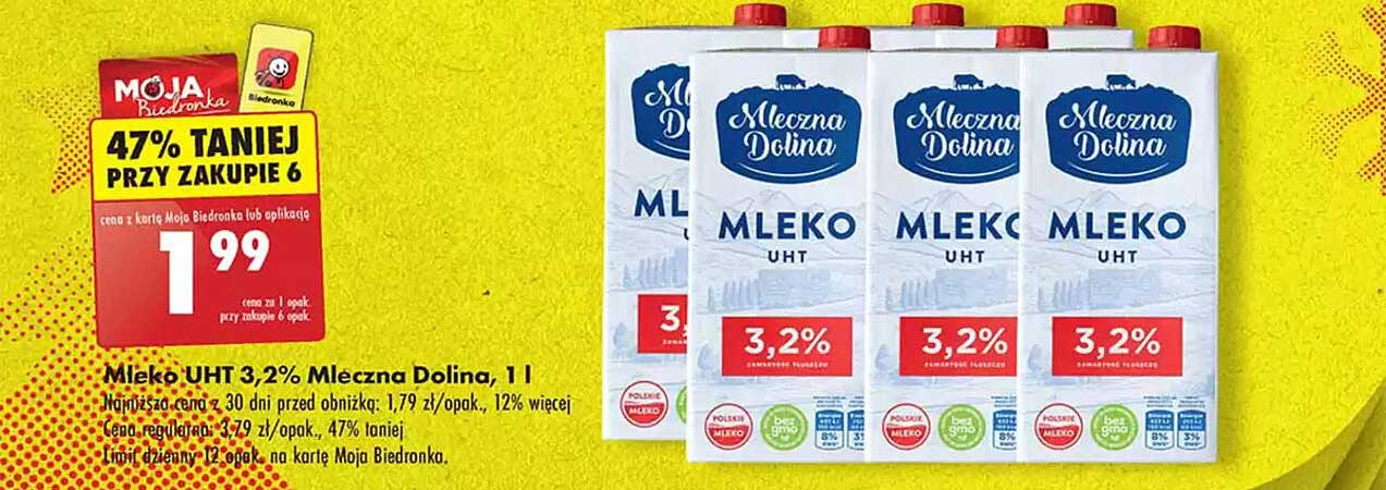 Mleko UHT 3,2% Mleczna Dolina, 1 l