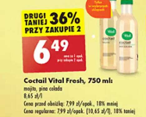 Coctail Vital Fresh, 750 ml: mojito, pina colada