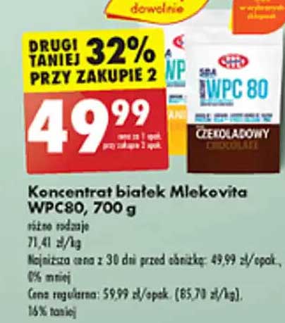 Koncentrat białek Mlekovita WPC80, 700 g