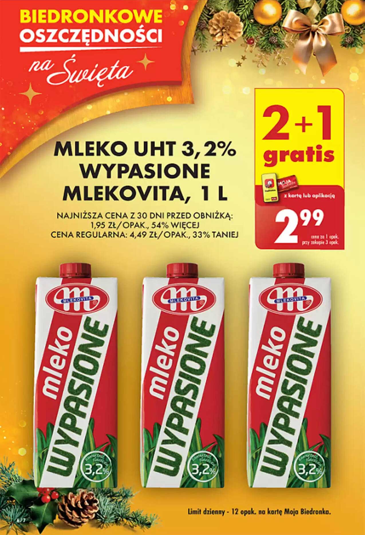 Mleko UHT 3,2% Wypasione Mlekovita, 1 L