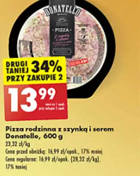 Pizza rodzinna z szynką i serem Donatello