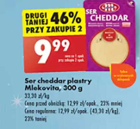 Ser cheddar plastry Mlekovita, 300 g