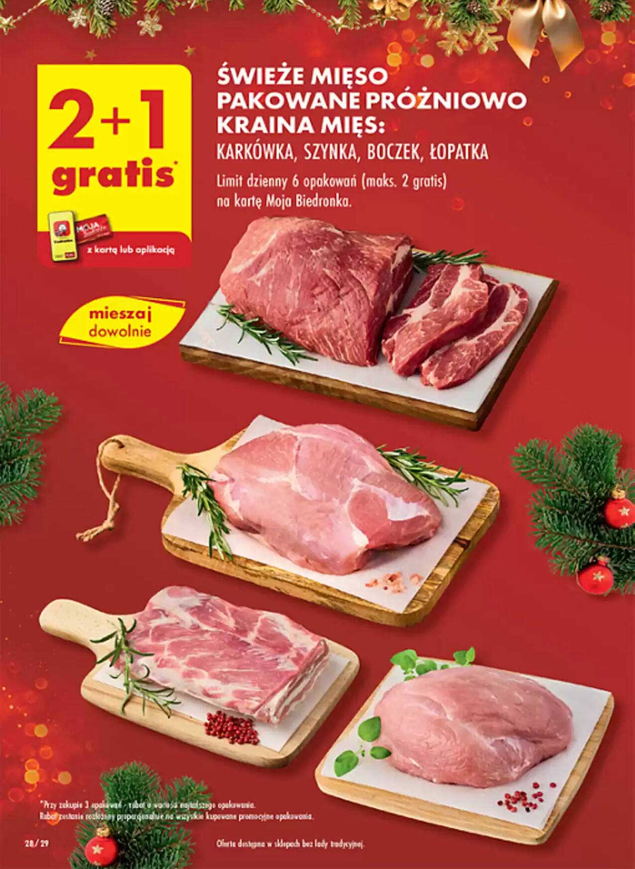ŚWIEŻE MIĘSO PAKOWANE PRÓŻNIOWO KRAINA MIĘS: KARKÓWKA, SZYNKA, BOCZEK, ŁOPATKA