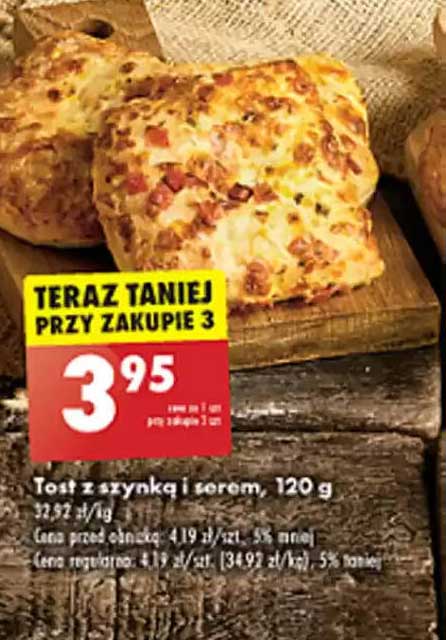 Tost z szynką i serem, 120 g