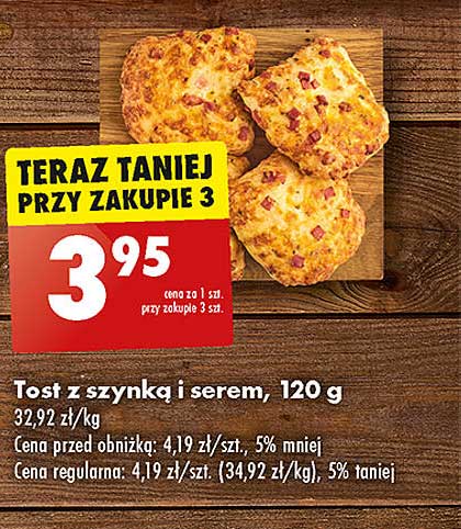 Tost z szynką i serem, 120 g