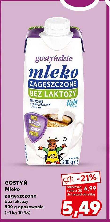 GOSTYŃ Mleko zagęszczone bez laktozy