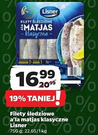 Filety śledziowe a’la matjas klasyczne Lisner