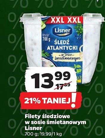 Filety śledziowe w sosie śmietanowym Lisner