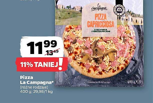 Pizza Capricciosa z szynką i pieczarkami