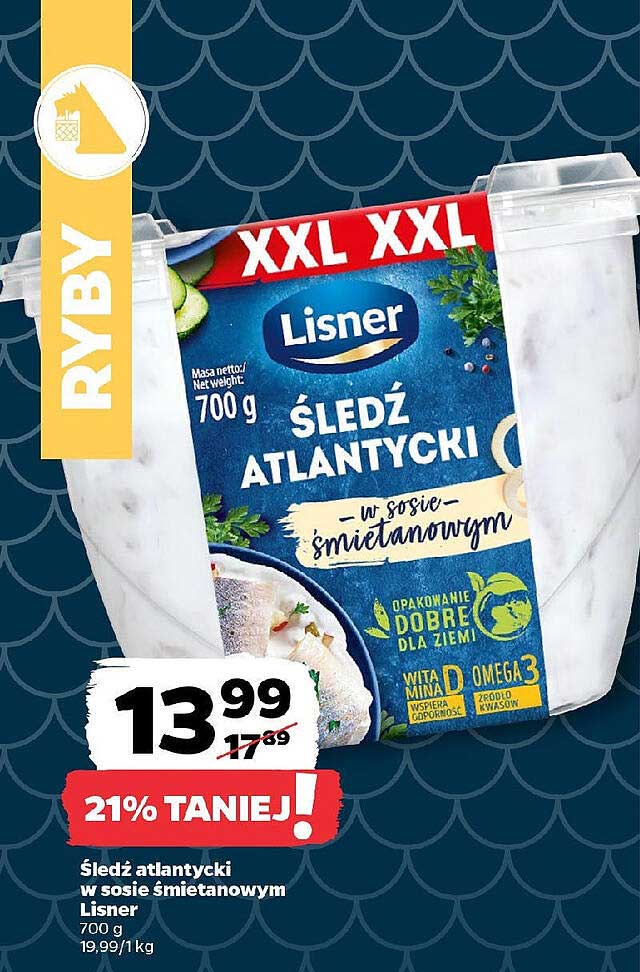 Śledź atlantycki w sosie śmietanowym Lisner