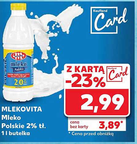 MLEKOVITA Mleko Polskie 2% tł. 1l butelka