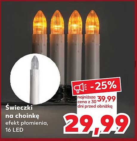 Świeczki na choinkę efekt płomienia, 16 LED