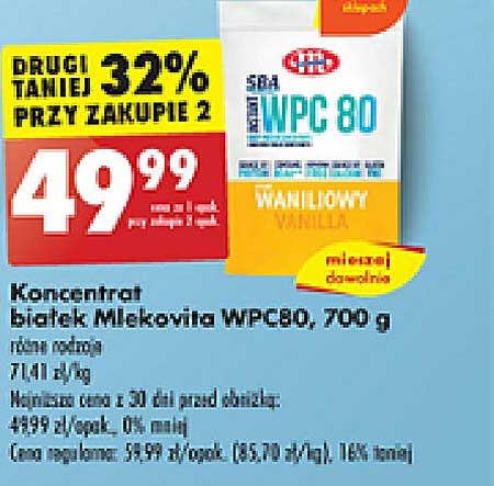 Koncentrat białek Mlekovita WPC80, 700 g