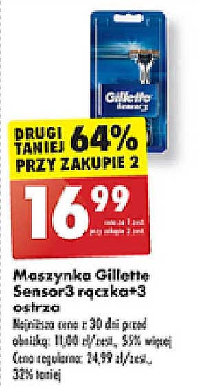 Maszynka Gillette Sensor3 rączka+3 ostrza