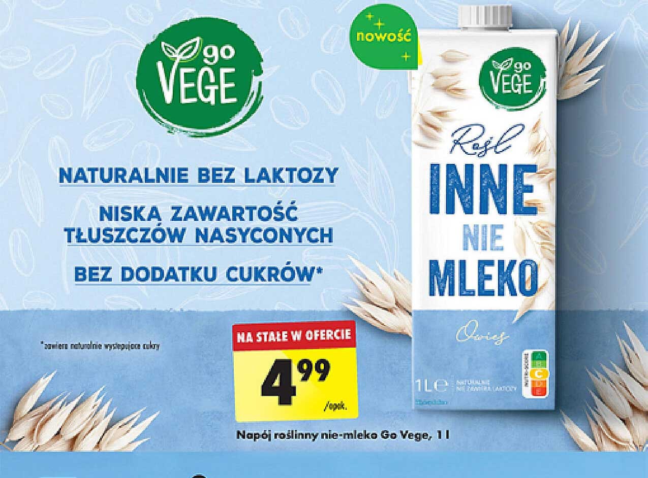 Napój roślinny nie-mleko Go Vege, 1 l