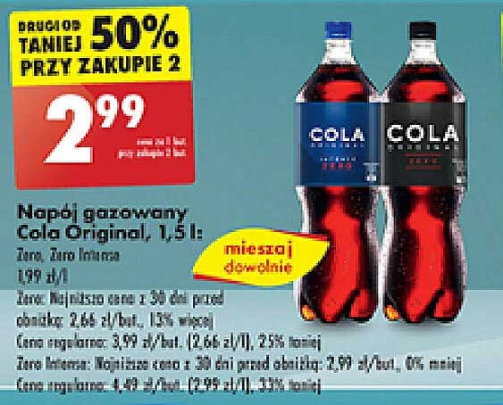 Napoje gazowane Cola Original, 1,5 l