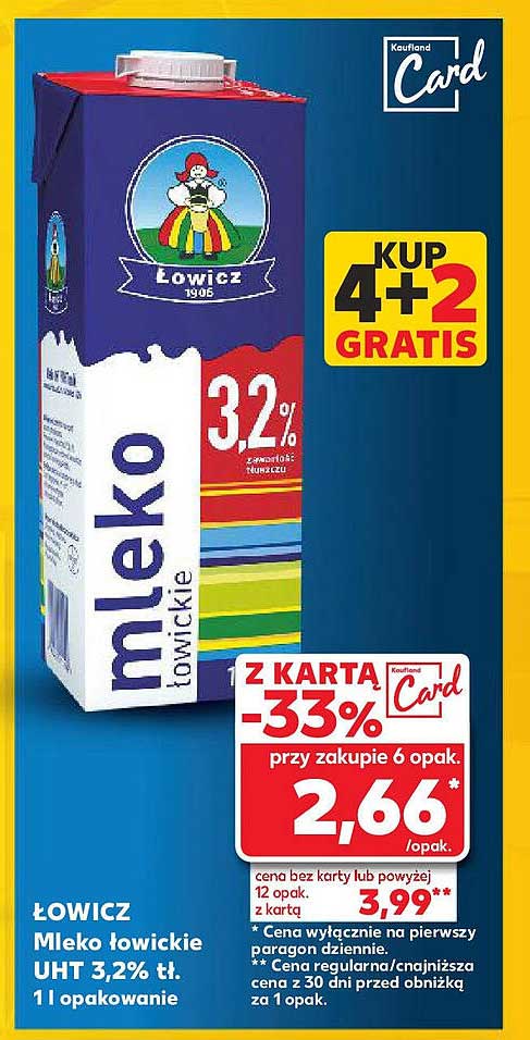 ŁOWICZ Mleko łowickie UHT 3,2% tł. 1l opakowanie