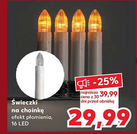 Świeczki na choinkę efekt płomienia, 16 LED