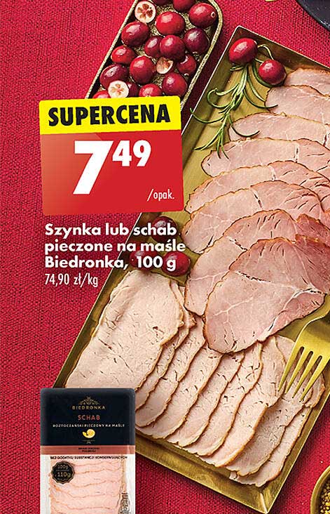 Szynka lub schab pieczone na maśle Biedronka, 100 g
