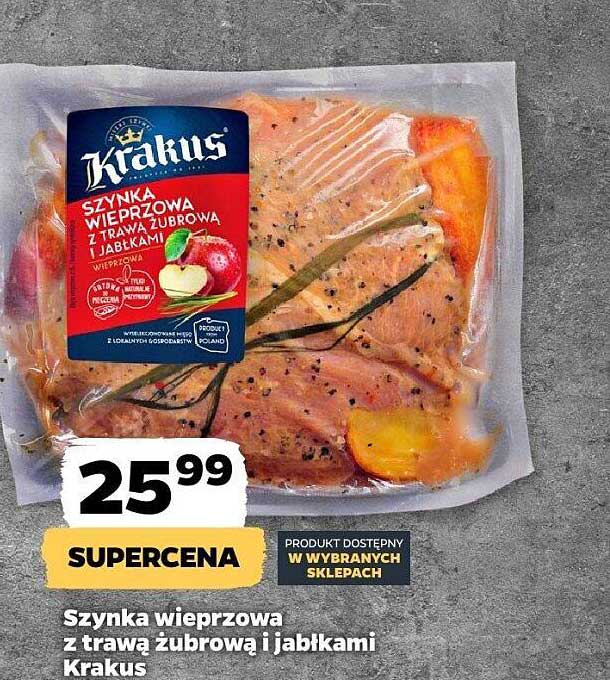 Szynka wieprzowa z trawą żubrową i jabłkami Krakus